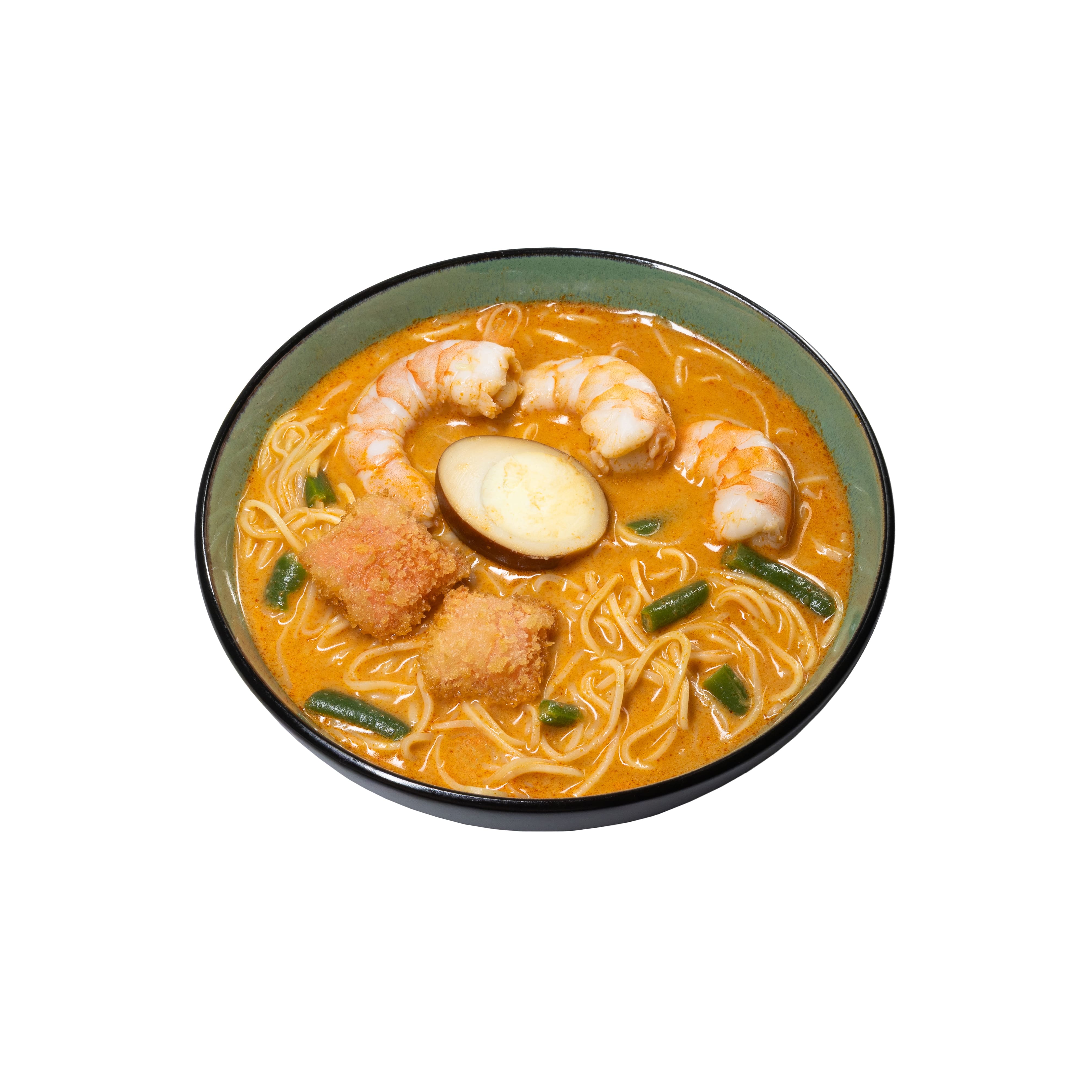 Карри лакса с королевскими креветками